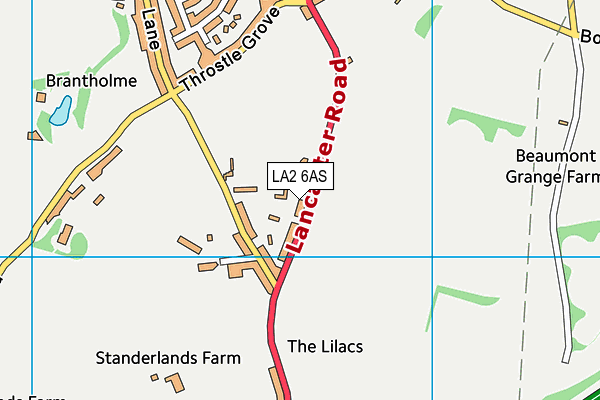 LA2 6AS map - OS VectorMap District (Ordnance Survey)