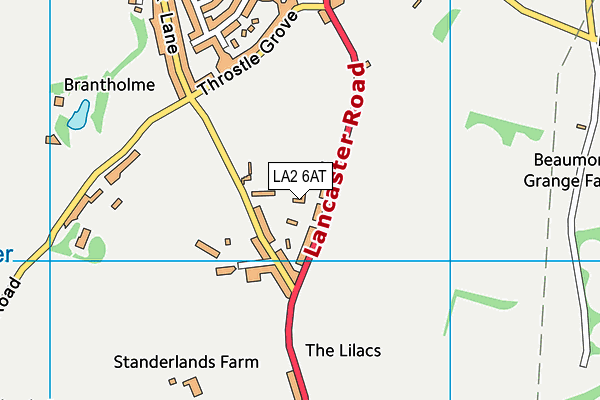 LA2 6AT map - OS VectorMap District (Ordnance Survey)