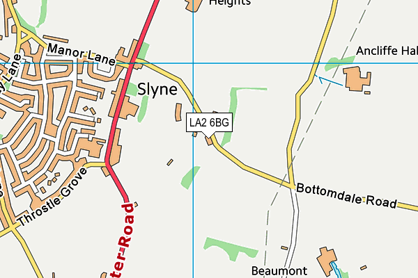 Slyne With Hest Football Club map (LA2 6BG) - OS VectorMap District (Ordnance Survey)