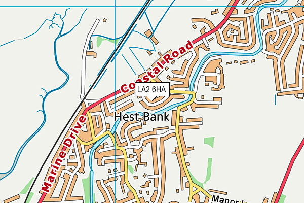 LA2 6HA map - OS VectorMap District (Ordnance Survey)