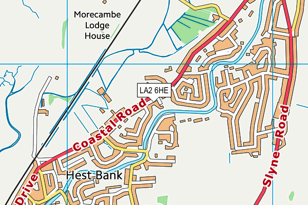 LA2 6HE map - OS VectorMap District (Ordnance Survey)