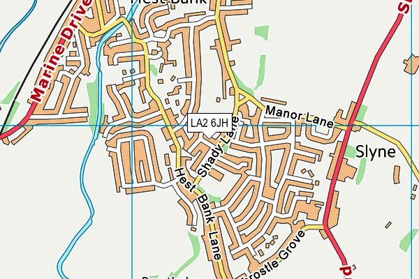 LA2 6JH map - OS VectorMap District (Ordnance Survey)