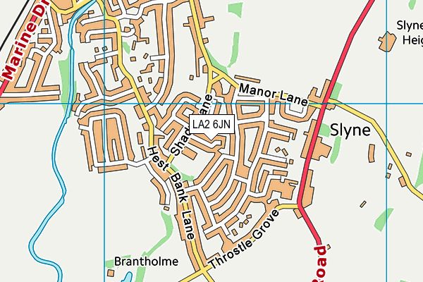LA2 6JN map - OS VectorMap District (Ordnance Survey)