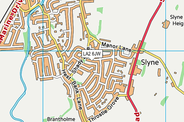 LA2 6JW map - OS VectorMap District (Ordnance Survey)