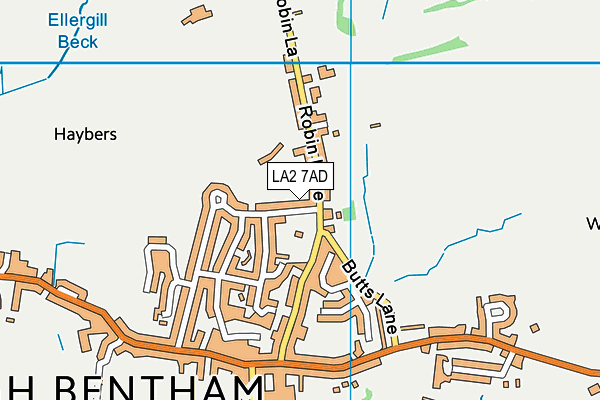 LA2 7AD map - OS VectorMap District (Ordnance Survey)