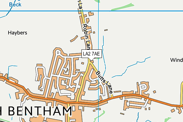 LA2 7AE map - OS VectorMap District (Ordnance Survey)