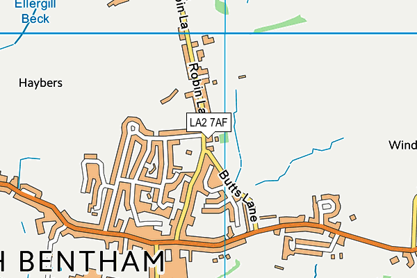 LA2 7AF map - OS VectorMap District (Ordnance Survey)