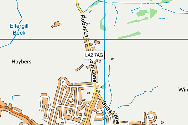 LA2 7AG map - OS VectorMap District (Ordnance Survey)