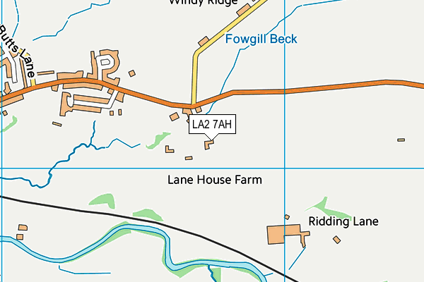 LA2 7AH map - OS VectorMap District (Ordnance Survey)