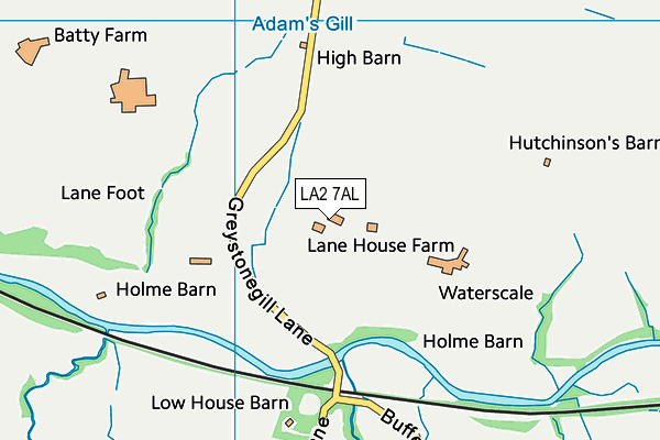 LA2 7AL map - OS VectorMap District (Ordnance Survey)