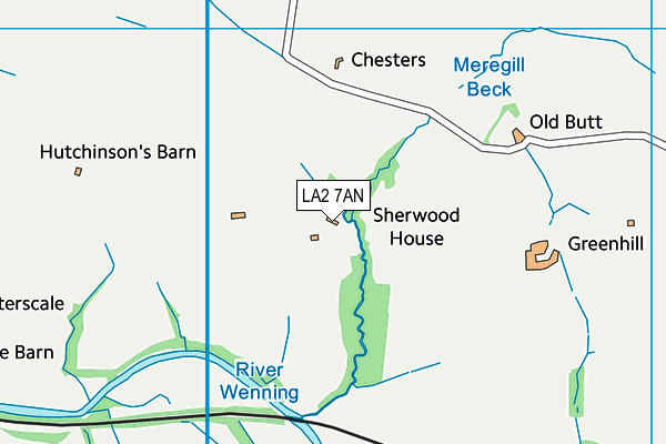 LA2 7AN map - OS VectorMap District (Ordnance Survey)