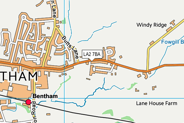 LA2 7BA map - OS VectorMap District (Ordnance Survey)