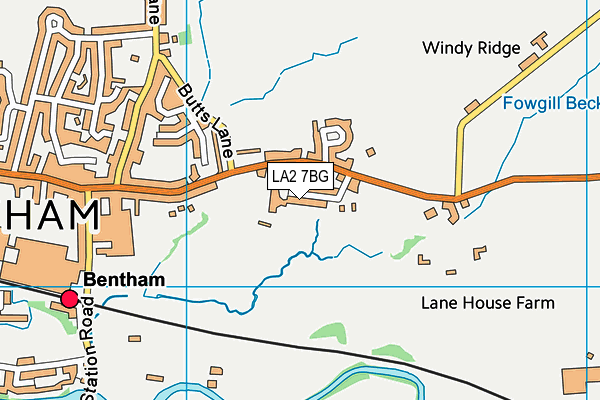 LA2 7BG map - OS VectorMap District (Ordnance Survey)