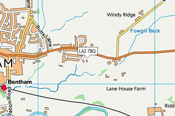 LA2 7BQ map - OS VectorMap District (Ordnance Survey)