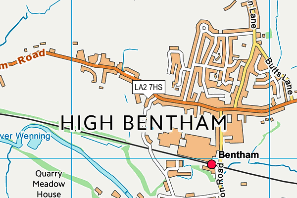 LA2 7HS map - OS VectorMap District (Ordnance Survey)