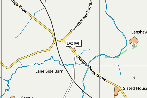 LA2 8AF map - OS VectorMap District (Ordnance Survey)