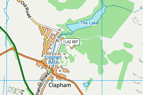 LA2 8EF map - OS VectorMap District (Ordnance Survey)