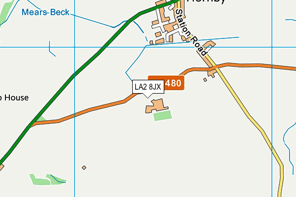 LA2 8JX map - OS VectorMap District (Ordnance Survey)