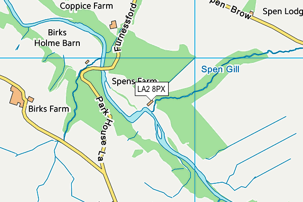 LA2 8PX map - OS VectorMap District (Ordnance Survey)