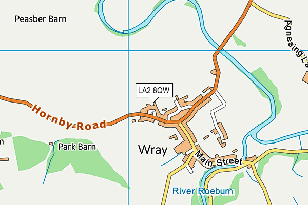 LA2 8QW map - OS VectorMap District (Ordnance Survey)