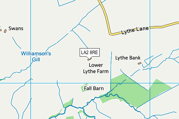 LA2 8RE map - OS VectorMap District (Ordnance Survey)