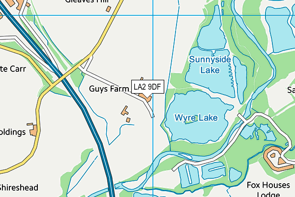 LA2 9DF map - OS VectorMap District (Ordnance Survey)
