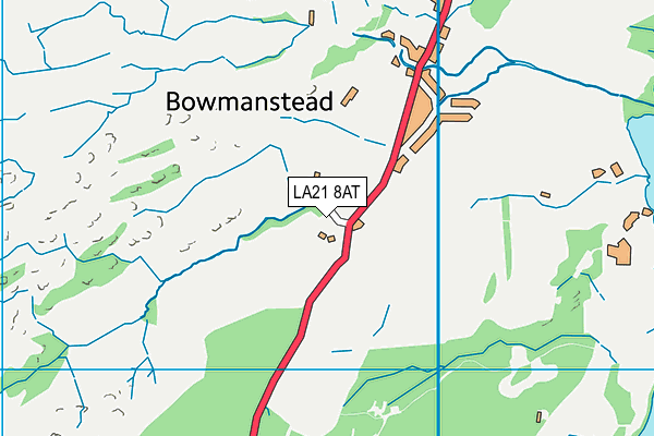 LA21 8AT map - OS VectorMap District (Ordnance Survey)