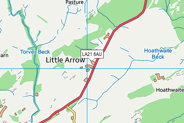 LA21 8AU map - OS VectorMap District (Ordnance Survey)