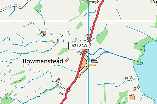 LA21 8AW map - OS VectorMap District (Ordnance Survey)