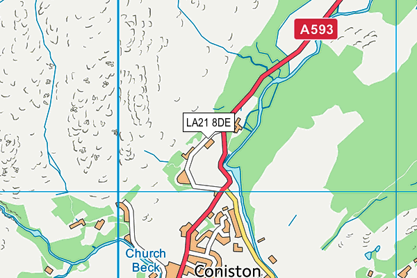 LA21 8DE map - OS VectorMap District (Ordnance Survey)