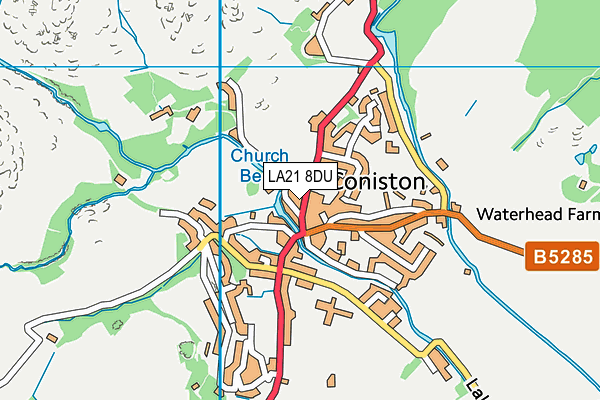 LA21 8DU map - OS VectorMap District (Ordnance Survey)