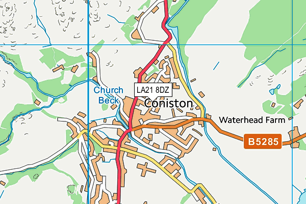 LA21 8DZ map - OS VectorMap District (Ordnance Survey)
