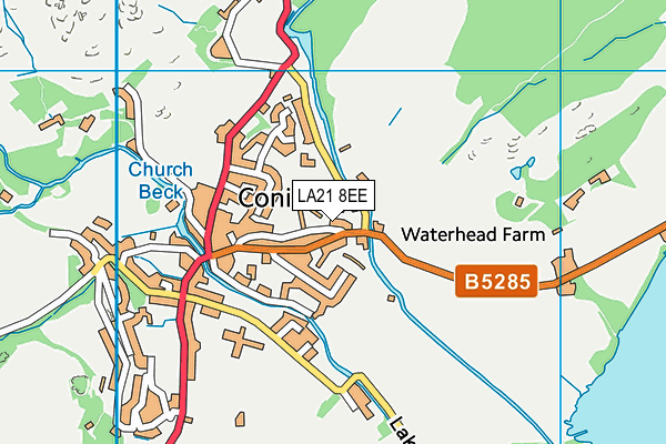LA21 8EE map - OS VectorMap District (Ordnance Survey)
