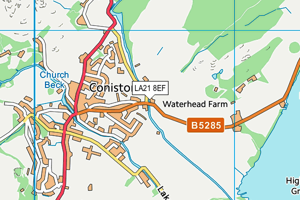 LA21 8EF map - OS VectorMap District (Ordnance Survey)