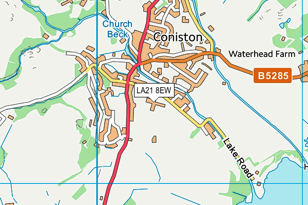 LA21 8EW map - OS VectorMap District (Ordnance Survey)