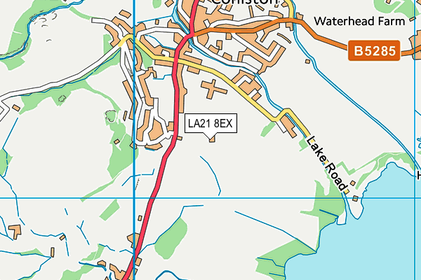 LA21 8EX map - OS VectorMap District (Ordnance Survey)