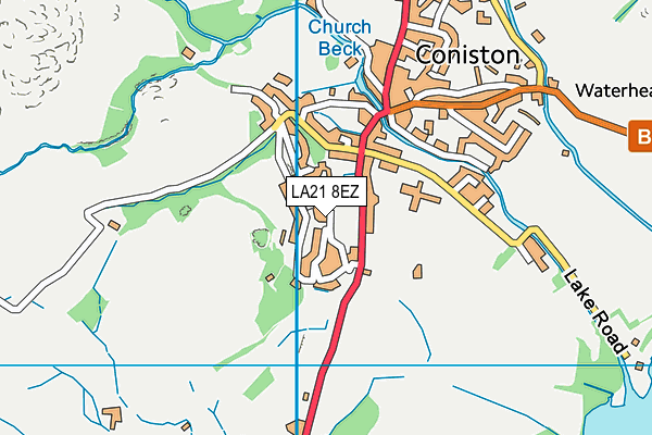 LA21 8EZ map - OS VectorMap District (Ordnance Survey)