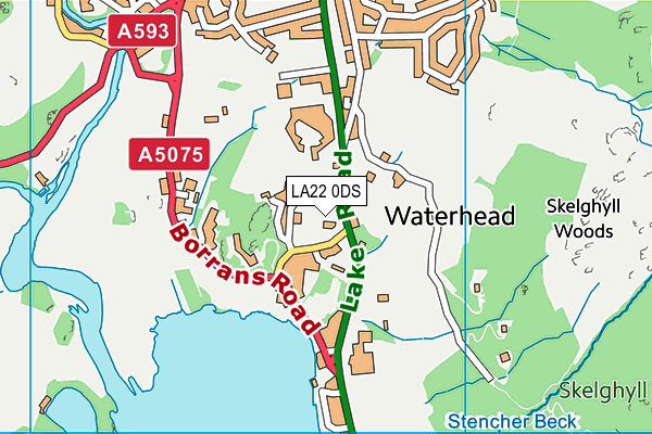 LA22 0DS map - OS VectorMap District (Ordnance Survey)