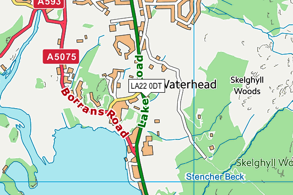 LA22 0DT map - OS VectorMap District (Ordnance Survey)