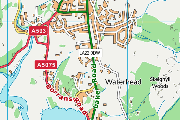 LA22 0DW map - OS VectorMap District (Ordnance Survey)