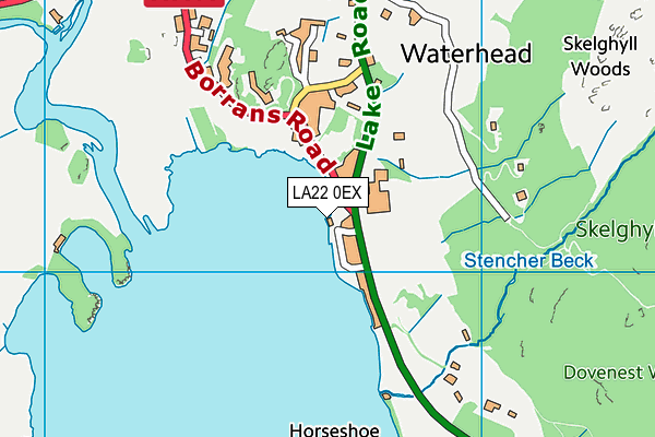 LA22 0EX map - OS VectorMap District (Ordnance Survey)