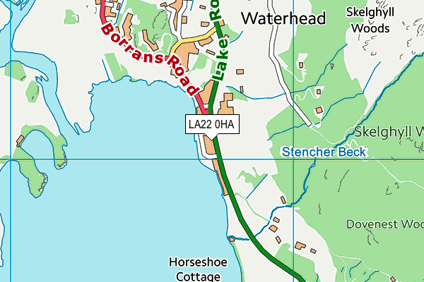 LA22 0HA map - OS VectorMap District (Ordnance Survey)