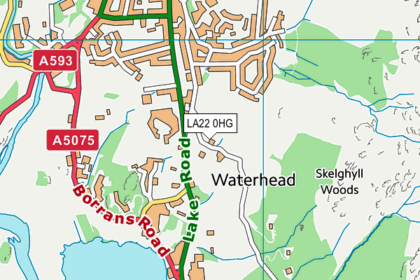 LA22 0HG map - OS VectorMap District (Ordnance Survey)