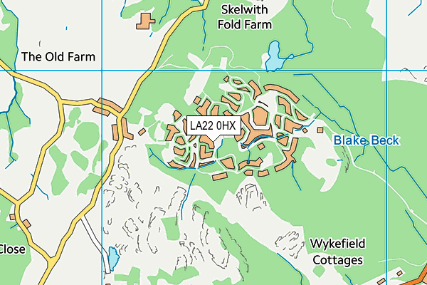LA22 0HX map - OS VectorMap District (Ordnance Survey)