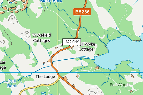 LA22 0HY map - OS VectorMap District (Ordnance Survey)