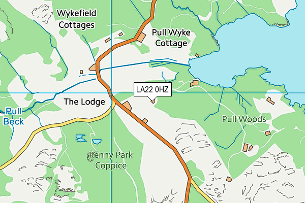 LA22 0HZ map - OS VectorMap District (Ordnance Survey)
