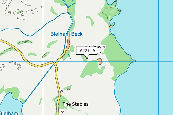 LA22 0JA map - OS VectorMap District (Ordnance Survey)