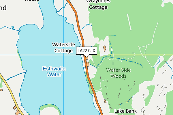 LA22 0JX map - OS VectorMap District (Ordnance Survey)