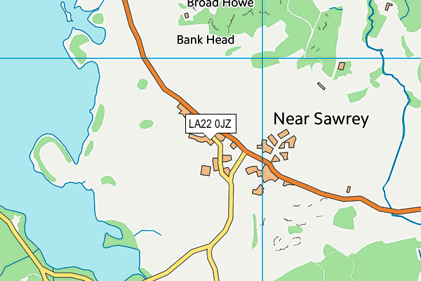 LA22 0JZ map - OS VectorMap District (Ordnance Survey)