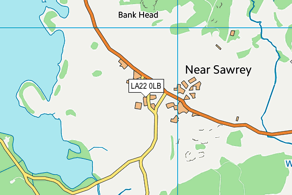 LA22 0LB map - OS VectorMap District (Ordnance Survey)